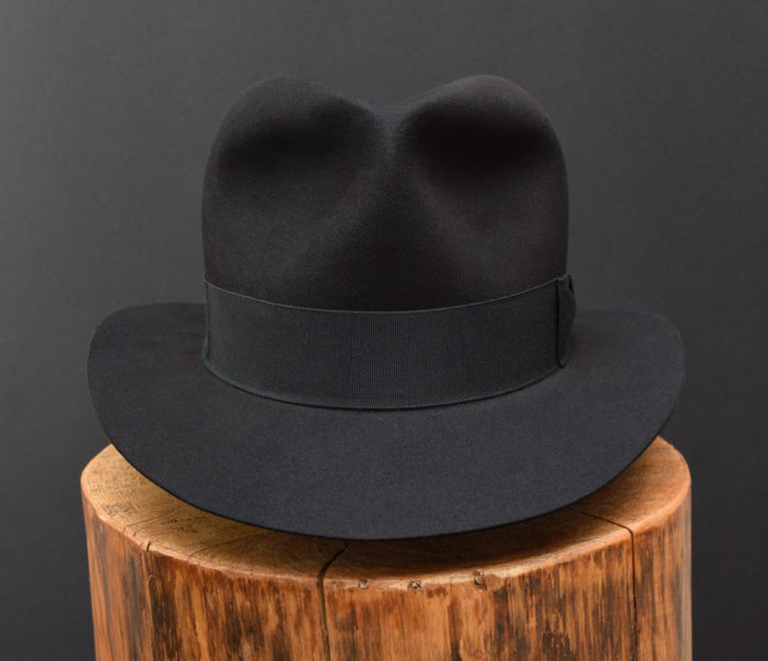 Black Fedora Beaver felt short brim 2