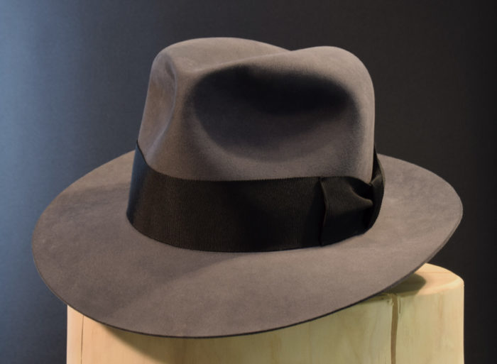 Custom Smoke grey fedora hat beaver hut biber