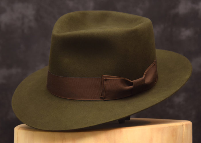 6 diamond crease fedora hut hat beaver biber green moss grün moos 1