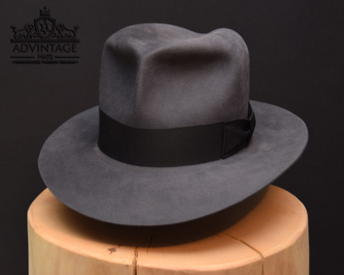 Steel grey stahl grau Clipper Fedora hat beaver biber hut