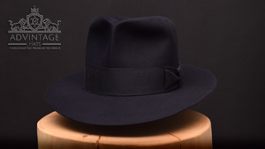 Clipper Fedora Hat in Midnight-Blue