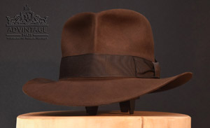 Shortened, decent Streets of Cairo Fedora hat in True-Sable