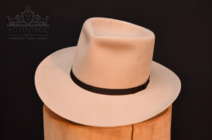 Custom Fedora hat in bone