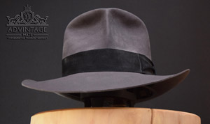 Grey Raider Fedora Hat with Turn