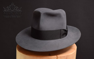 Clipper Fedora Hat with wider brim in Steel-Grey