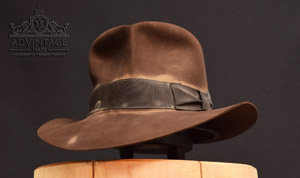 Distressed "Hero" Streets of Cairo Fedora hat in True-Sable