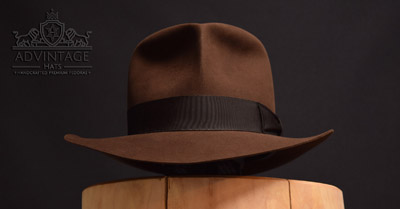 adVintage Masterpiece Fedora hat Raiders-Style (Raven Bar scene) in True-Sable