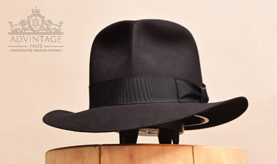 adVintage MasterPiece Fedora Hut Raiders style in schwarz