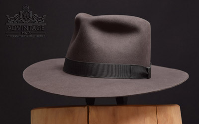 Custom / bespoke Fedora hat in Imperial Grey