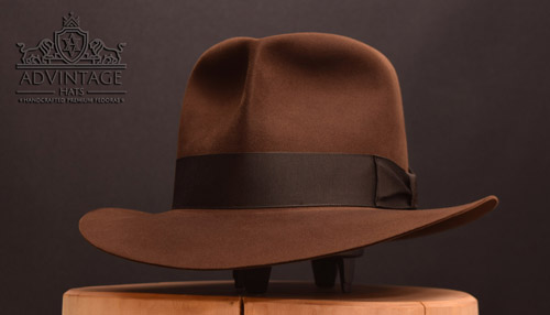 Raider Fedora hat in True-Sable with shorter crown