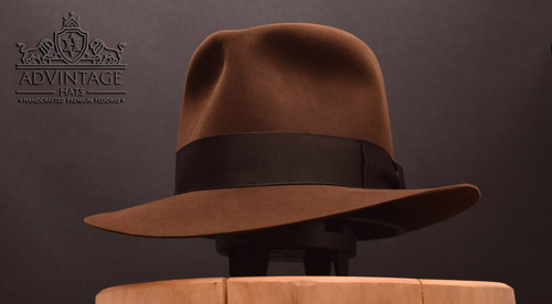 adVintage MasterPiece Temple Fedora Hut in True-Sable