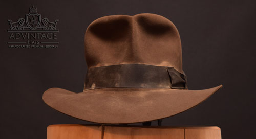 Hero Streets of Cairo Fedora with light distressing in Sable