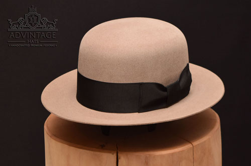 Custom Fedora hat in Natural (undyed)