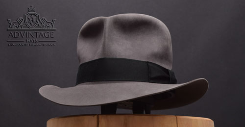 Custom Streets of Cairo Fedora hat in Imperial Grey