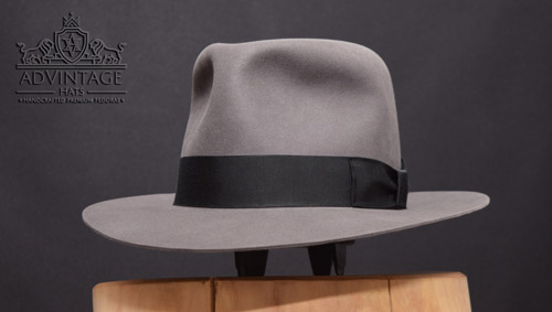 Temple Fedora Hat in Stone-Grey