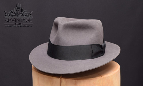 Custom classic Fedora hat in Imperial grey