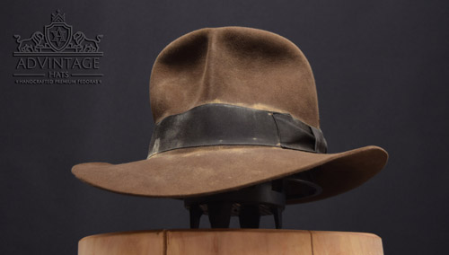 Legend (100% Rabbit felt) distressed SoC Fedora hat in Sable