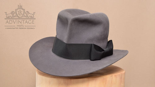 Custom Fedora hat in Stone-Grey