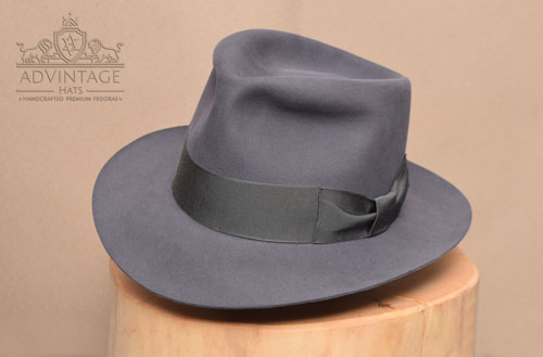 Custom Fedora hat in Steel-Grey