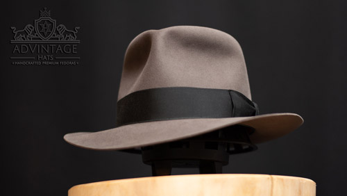 Crusader Fedora hat in Mouse-Grey