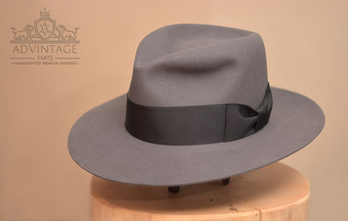 Custom Fedora hat in Imperial Grey