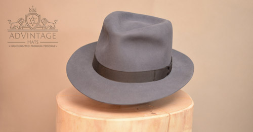 Custom MasterPiece Fedora Hat in Steel-Grey