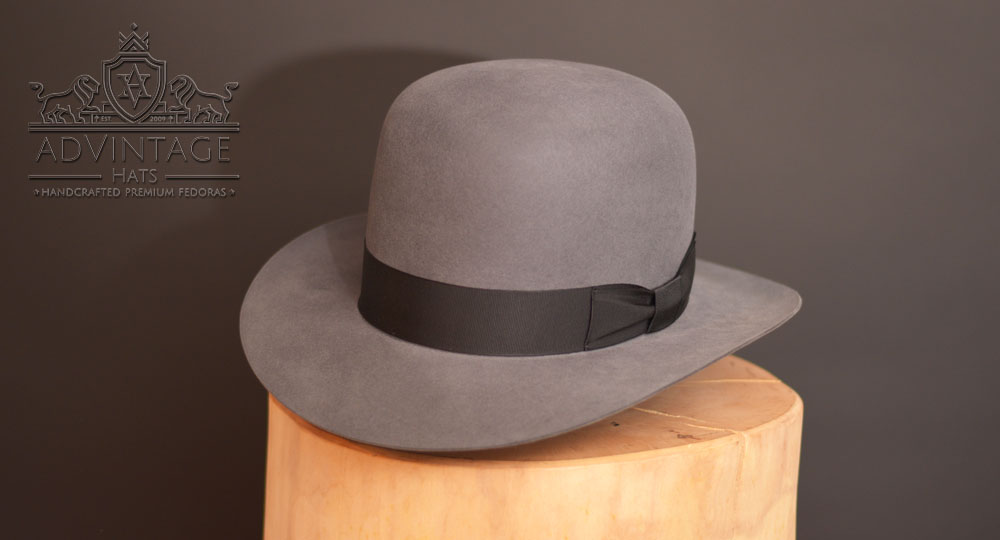 Mehr über den Artikel erfahren MasterPiece Clipper Fedora Hut mit offener Krone in Steel-Grey